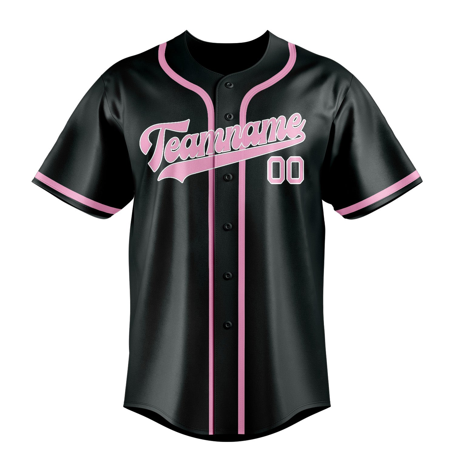 Maillot de baseball personnalisé gris foncé et rose clair