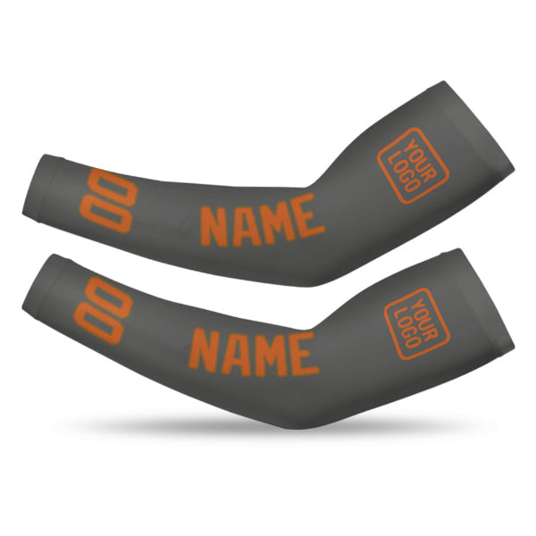 Manchon de bras personnalisé gris foncé orange