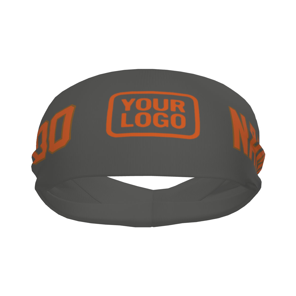 Bandeau de sport personnalisé gris foncé et orange
