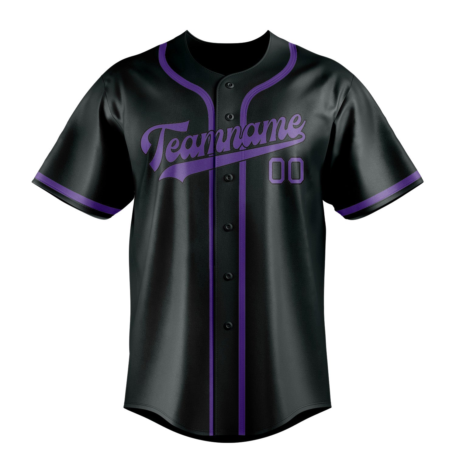 Maillot de baseball personnalisé gris foncé et violet clair