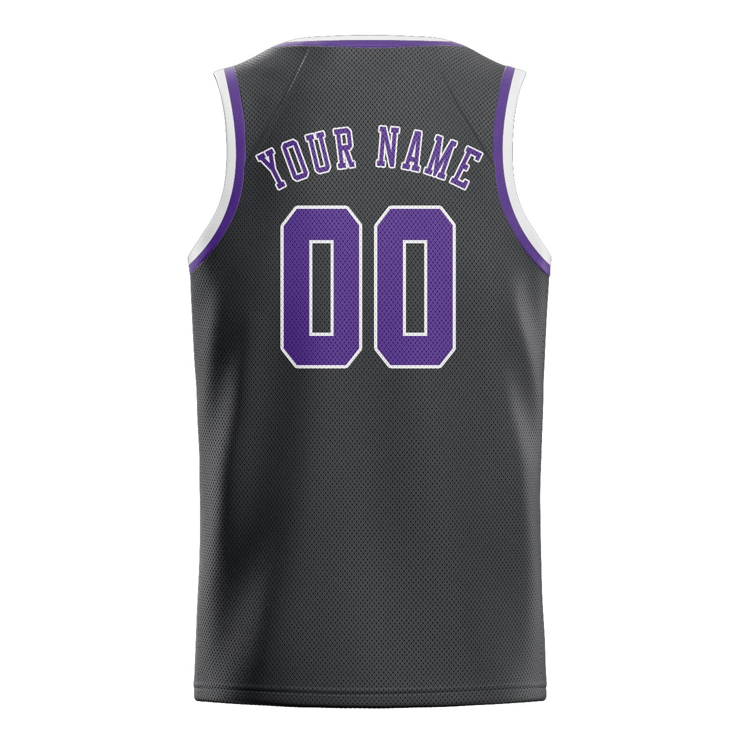 Maillot de basketball personnalisé gris foncé et violet clair
