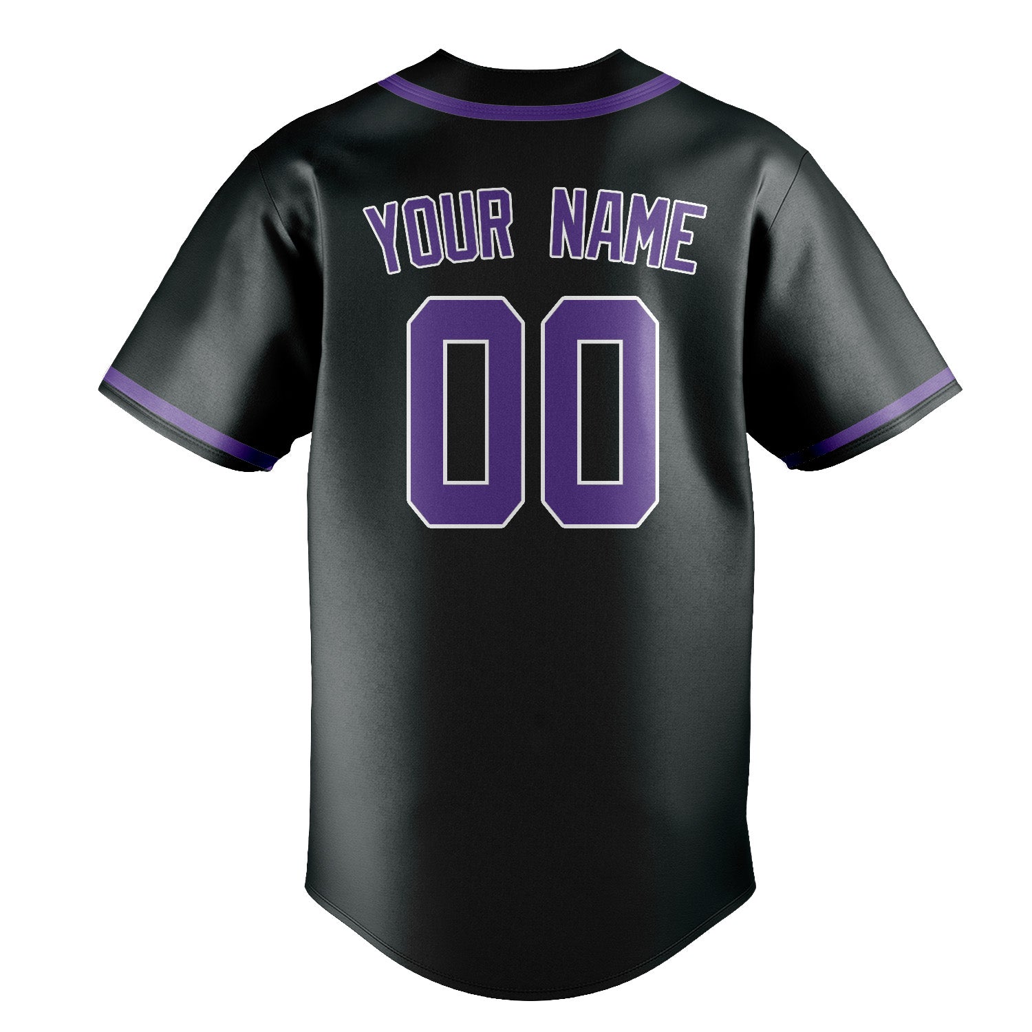 Maillot de baseball personnalisé gris foncé et violet clair