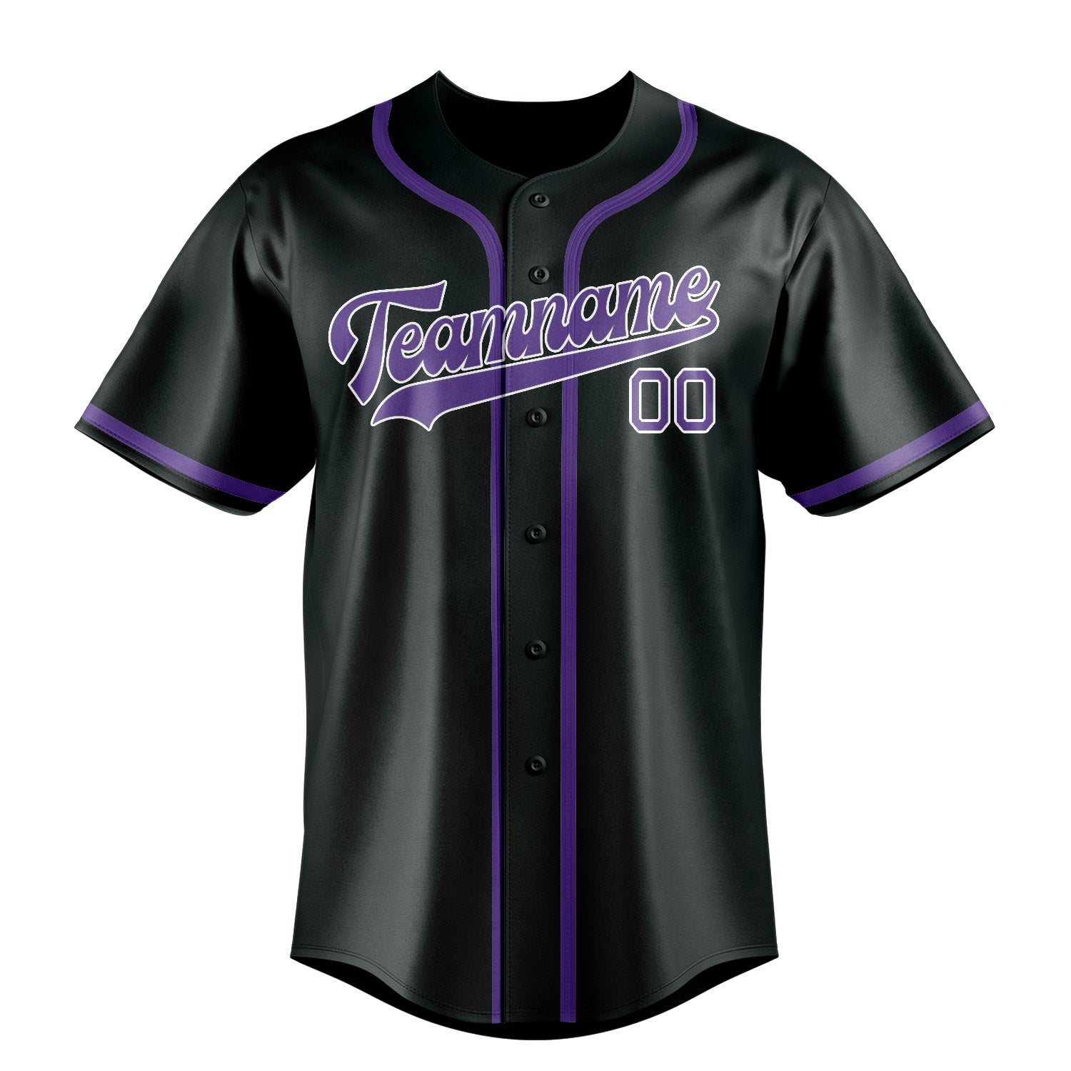 Maillot de baseball personnalisé gris foncé et violet clair