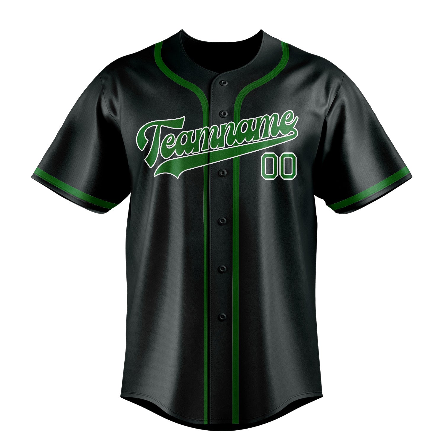 Maillot de baseball personnalisé gris foncé et vert émeraude