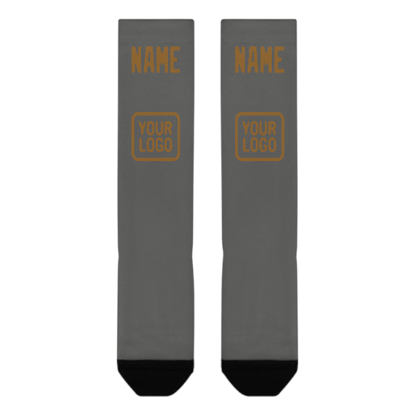 Chaussettes hautes kaki gris foncé personnalisées