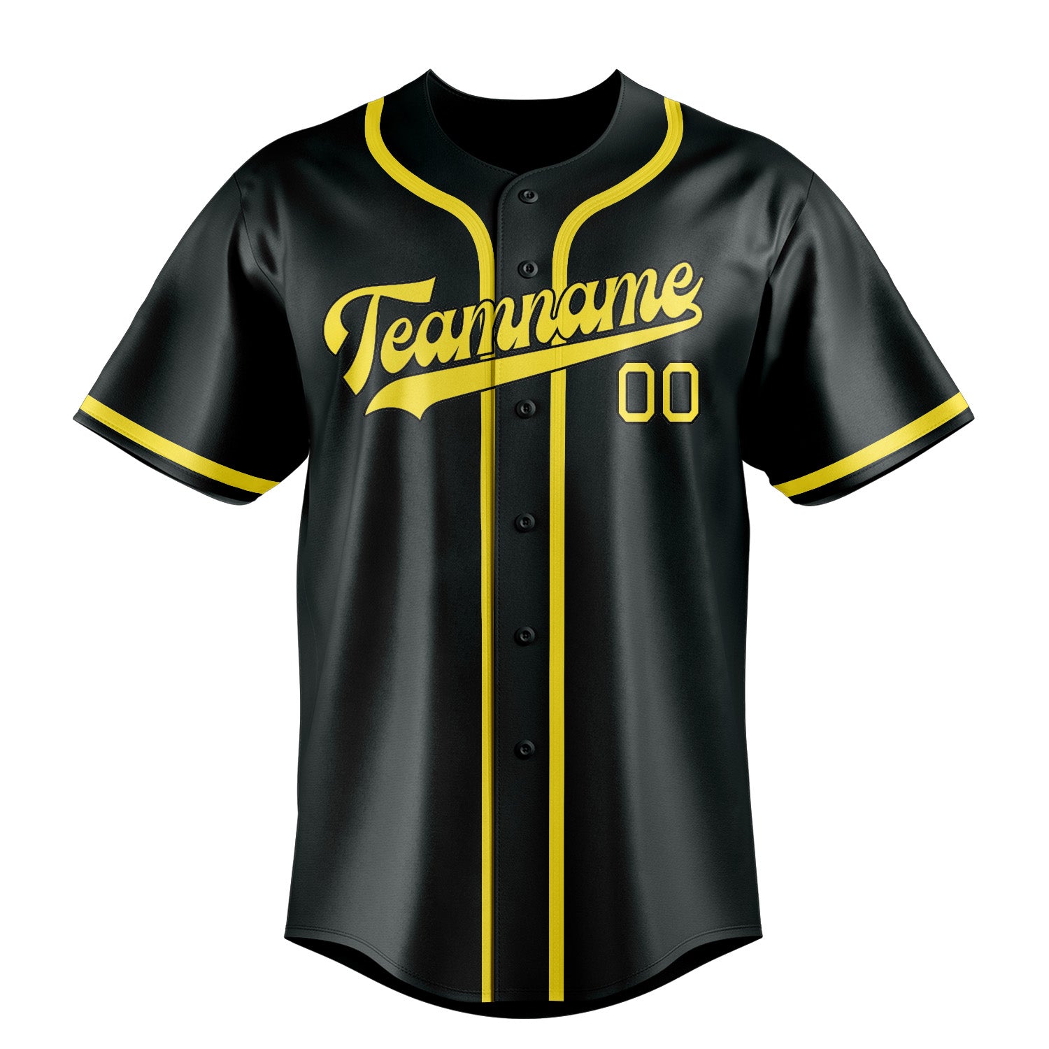 Maillot de baseball personnalisé gris foncé et jaune clair