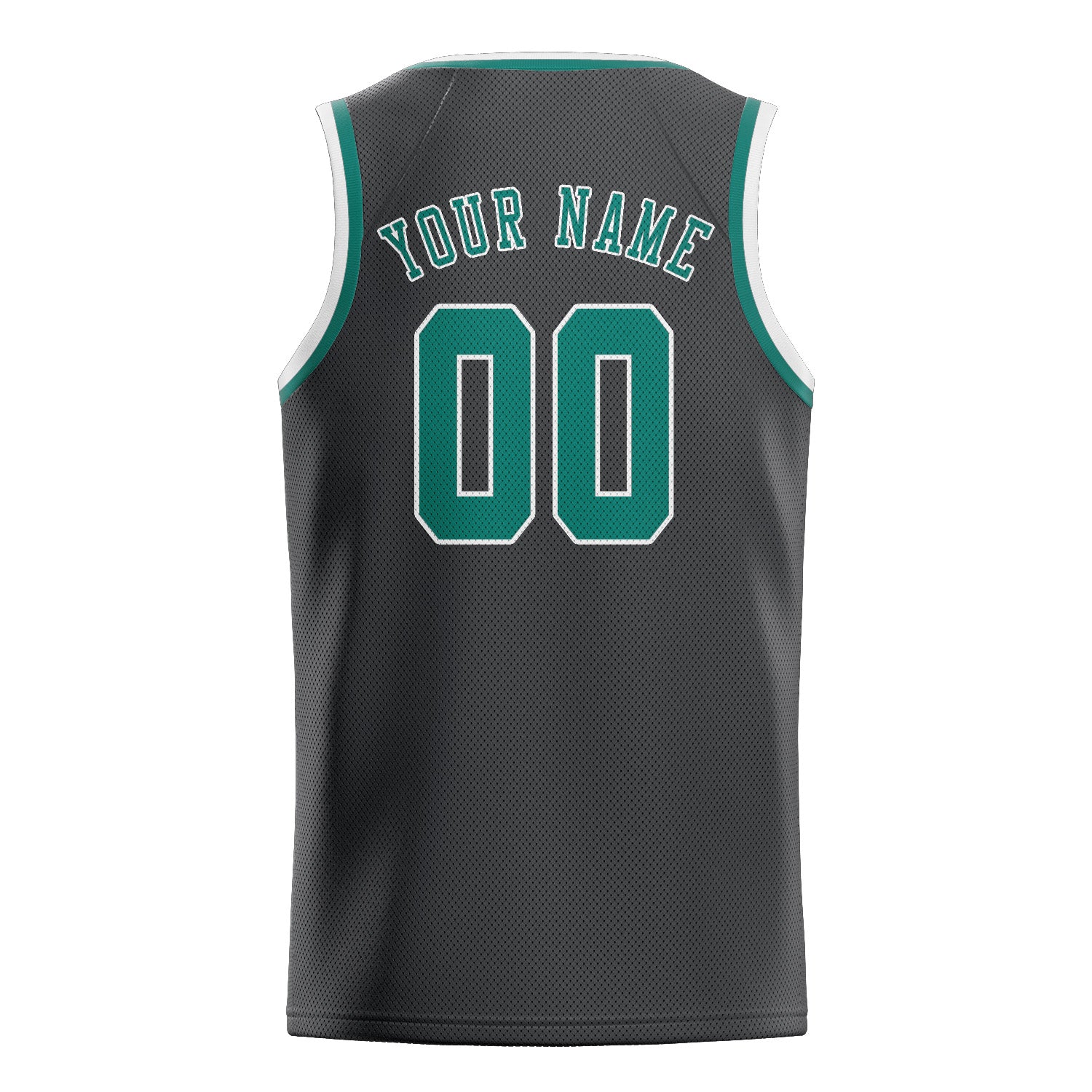 Maillot de basketball personnalisé gris foncé, bleu et vert