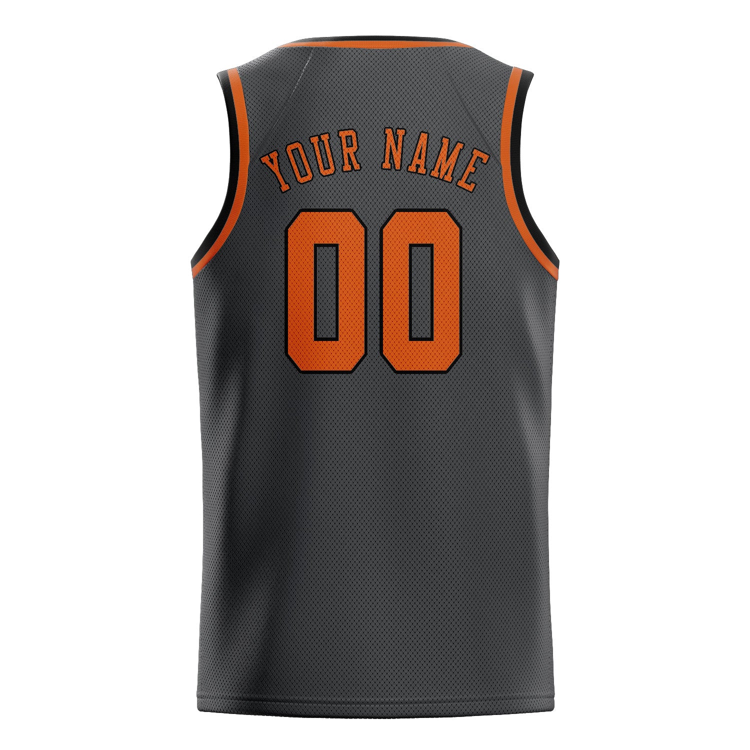 Maillot de basketball personnalisé gris foncé et orange