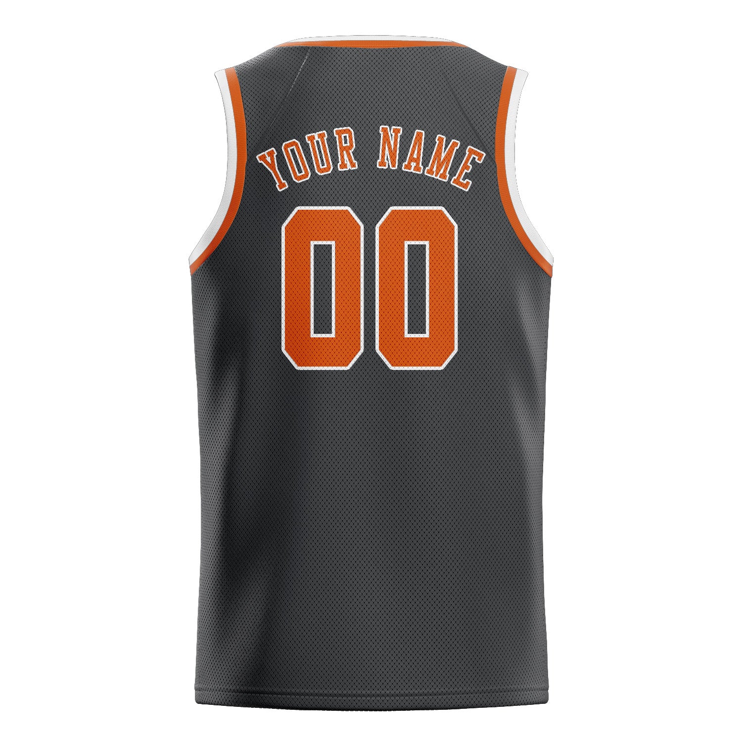 Maillot de basketball personnalisé gris foncé et orange