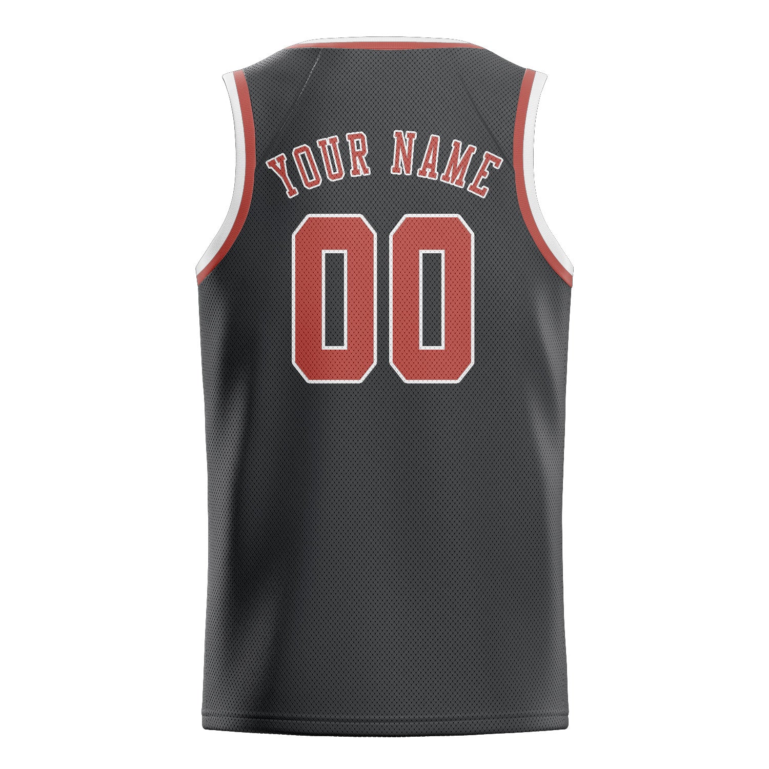 Maillot de basketball personnalisé gris foncé et rose cuivré