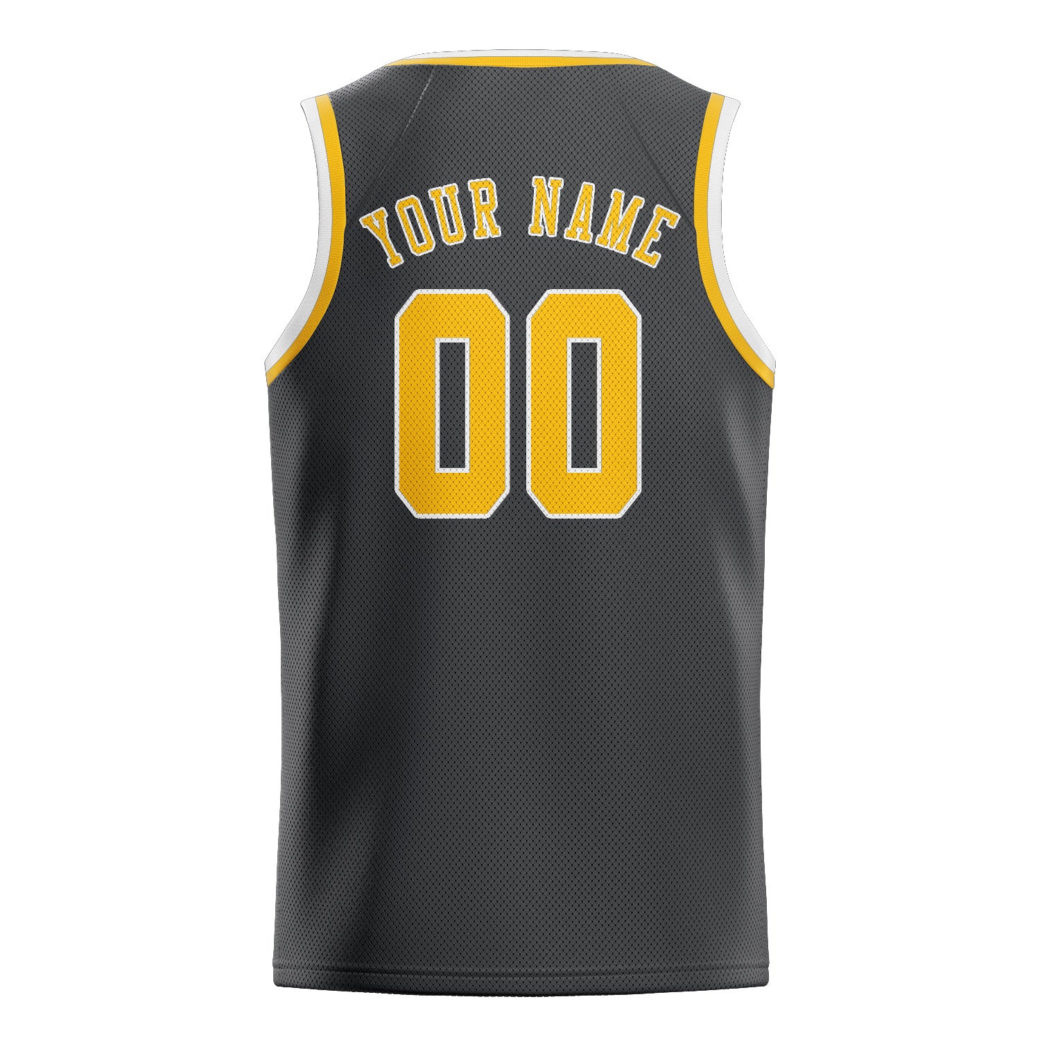 Maillot de basketball personnalisé gris foncé et or