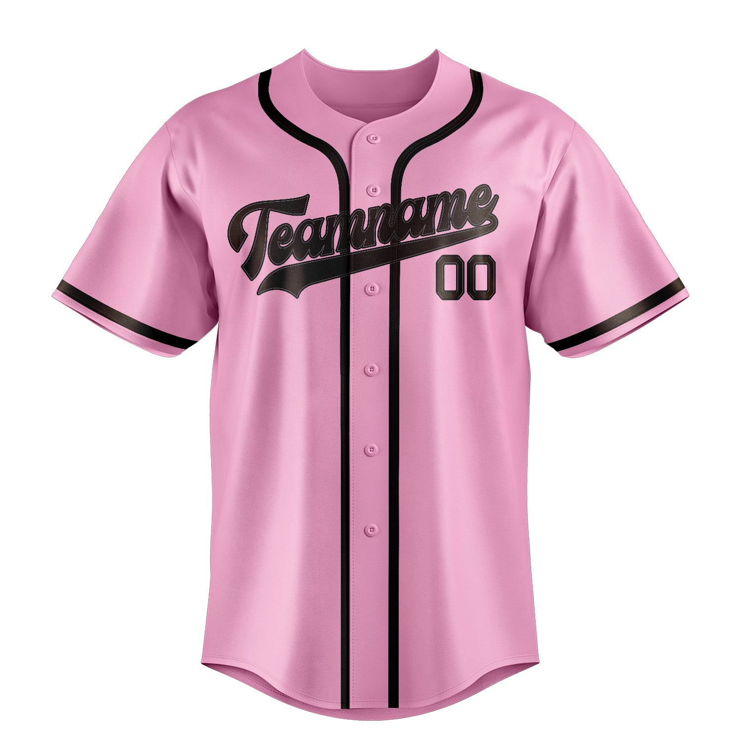 Maillot de baseball personnalisé rose clair et marron