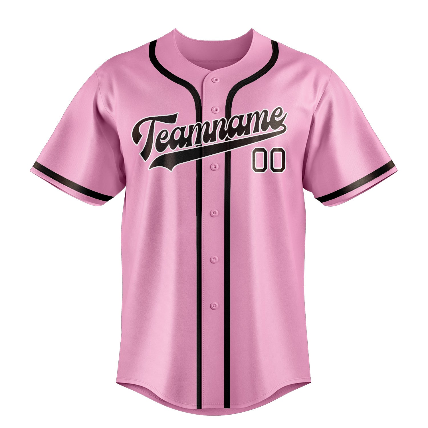 Maillot de baseball personnalisé rose clair et marron