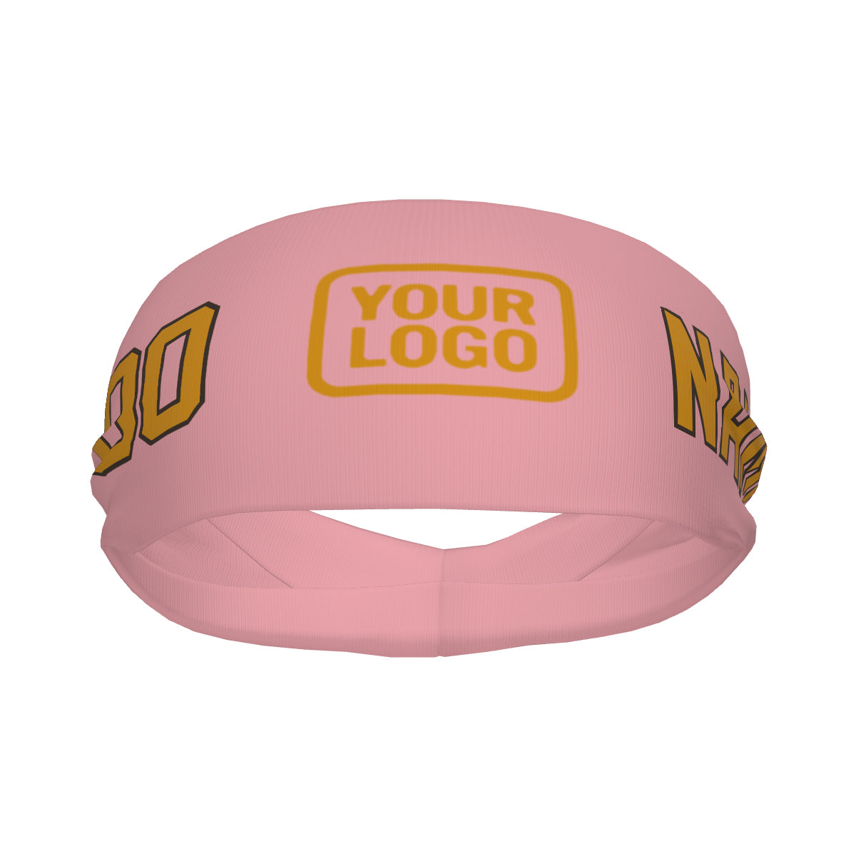 Bandeau de sport personnalisé rose clair et jaune