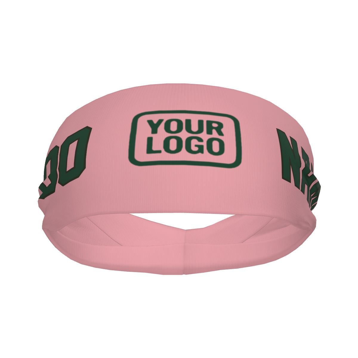 Bandeau de sport personnalisé rose clair et vert