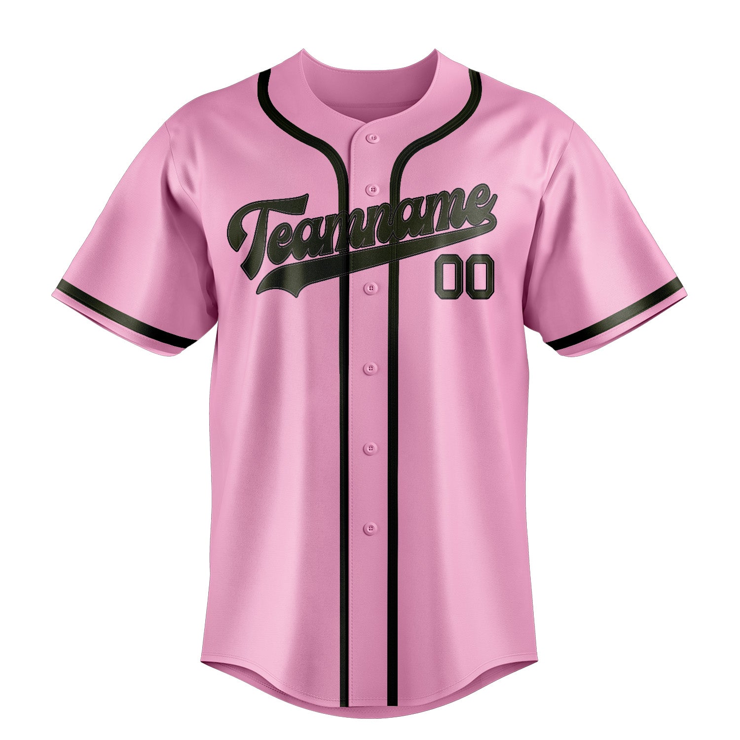 Maillot de baseball personnalisé rose clair olive