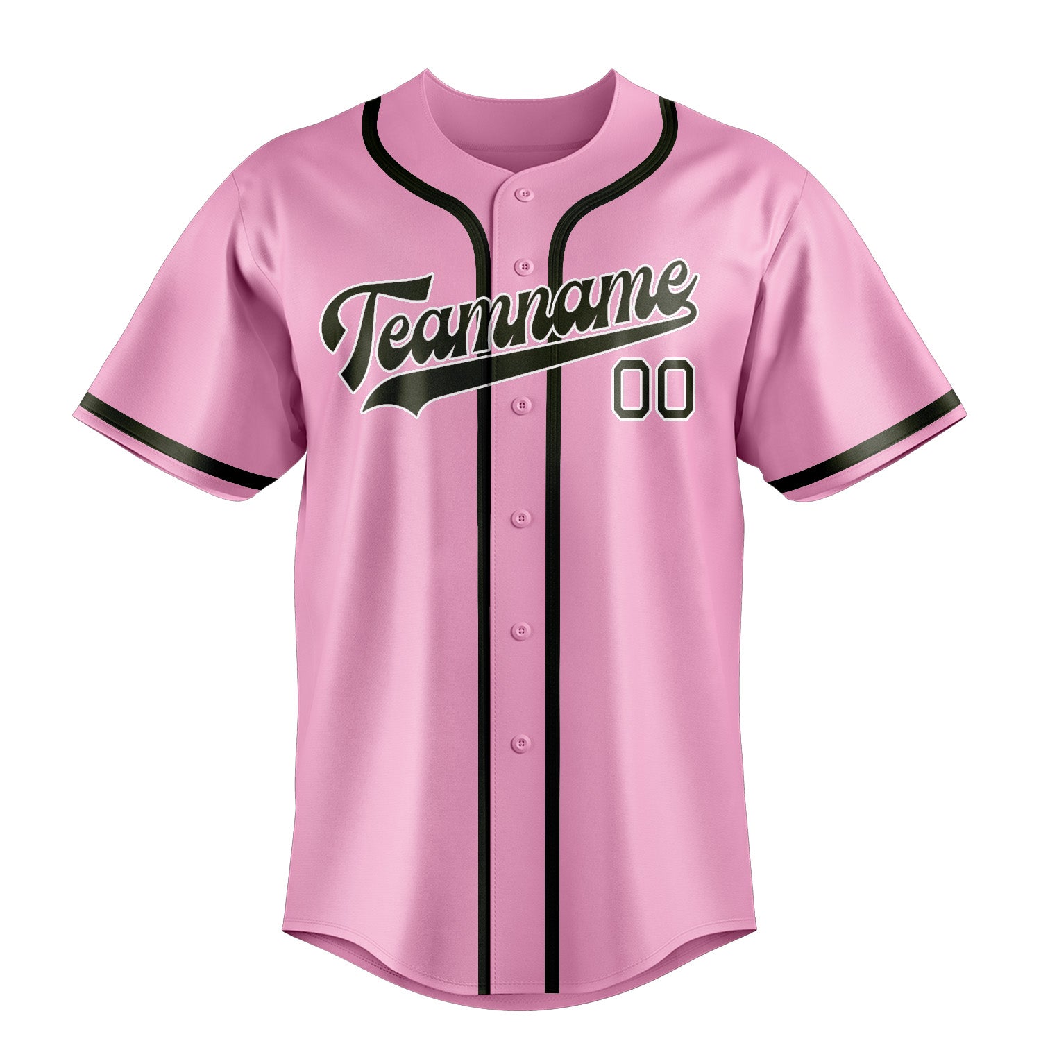 Maillot de baseball personnalisé rose clair olive