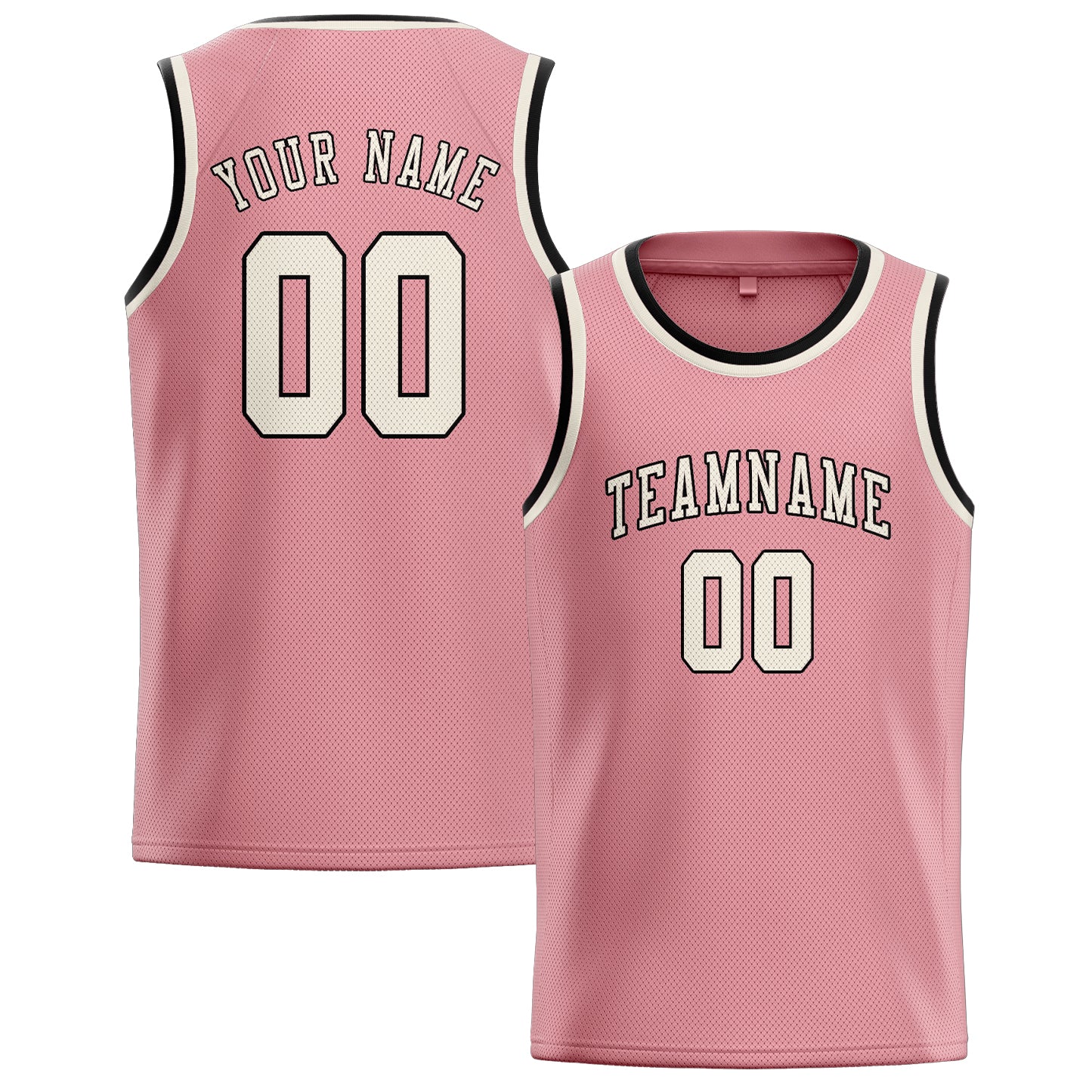 Maillot de basketball personnalisé rose clair et crème