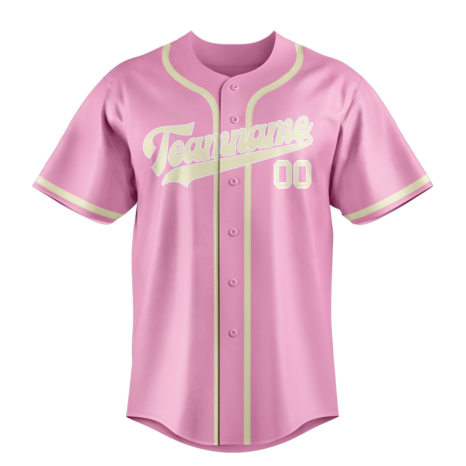 Maillot de baseball personnalisé rose clair et crème