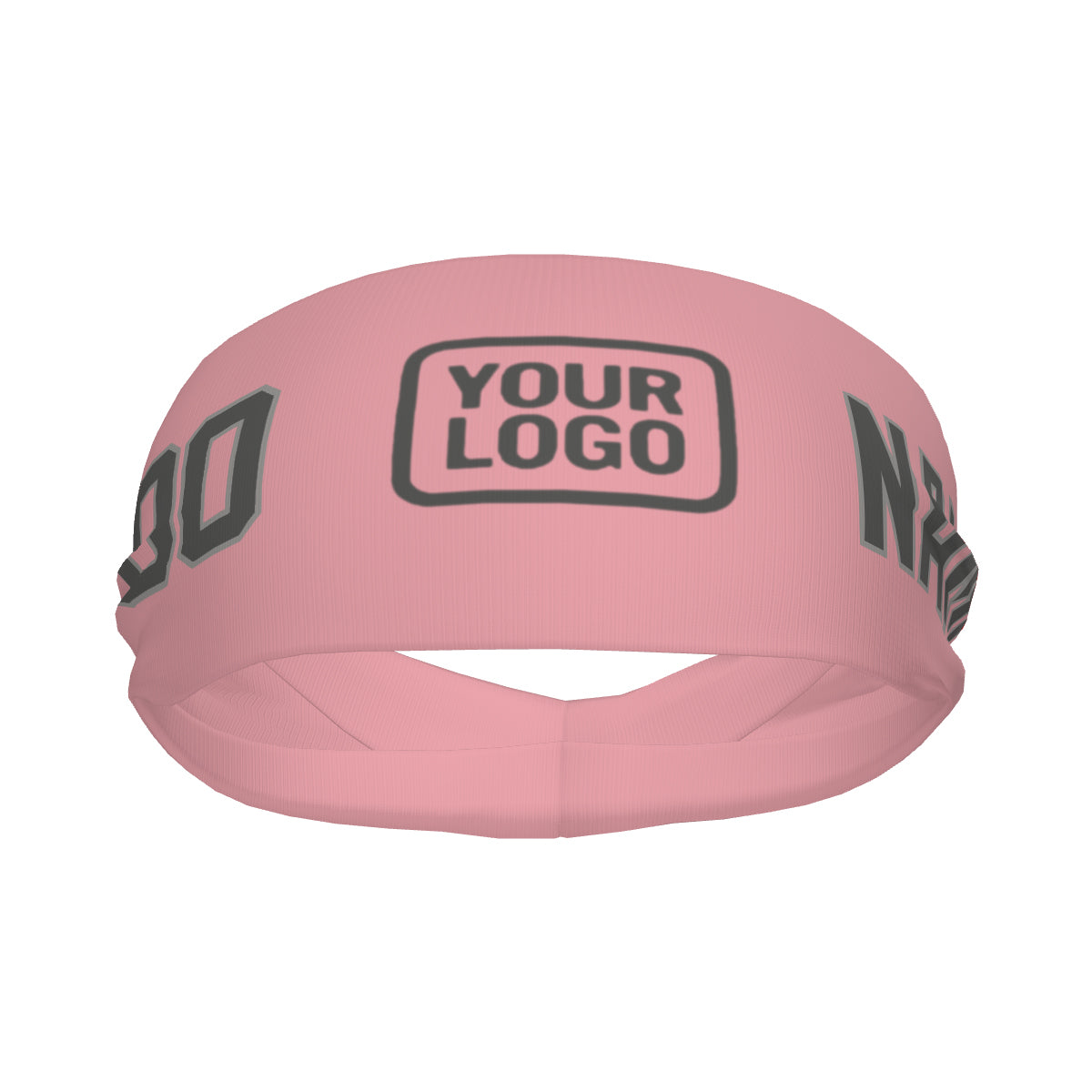 Bandeau de sport personnalisé rose clair et gris foncé