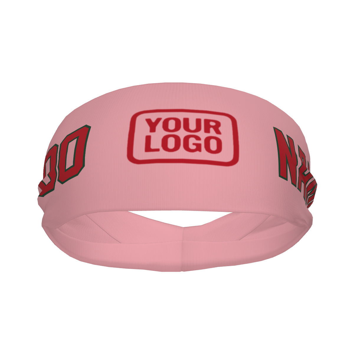 Bandeau de sport personnalisé rose clair et rouge