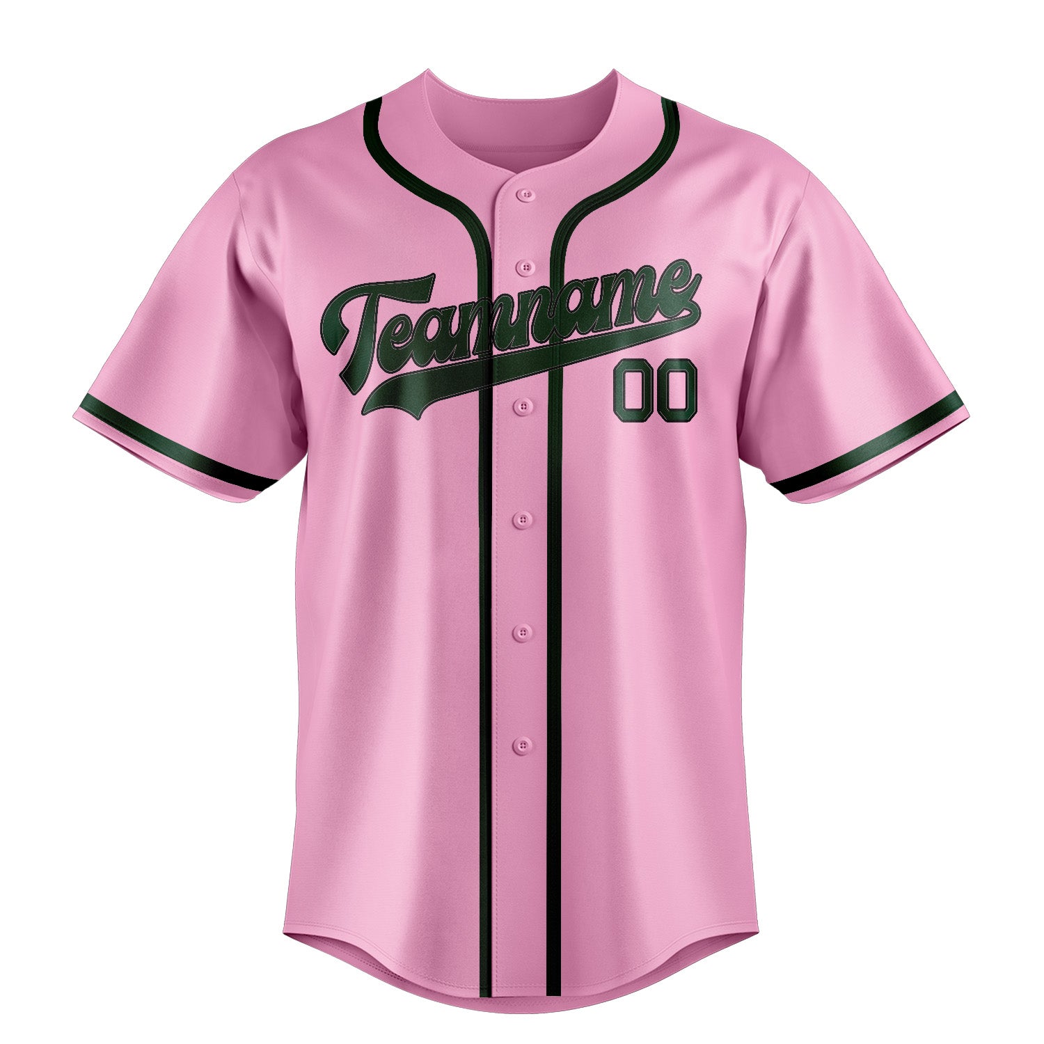 Maillot de baseball personnalisé rose clair et vert