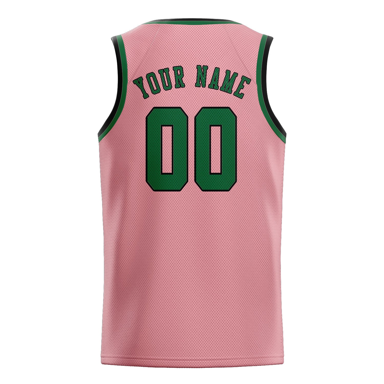 Maillot de basketball personnalisé rose clair et vert