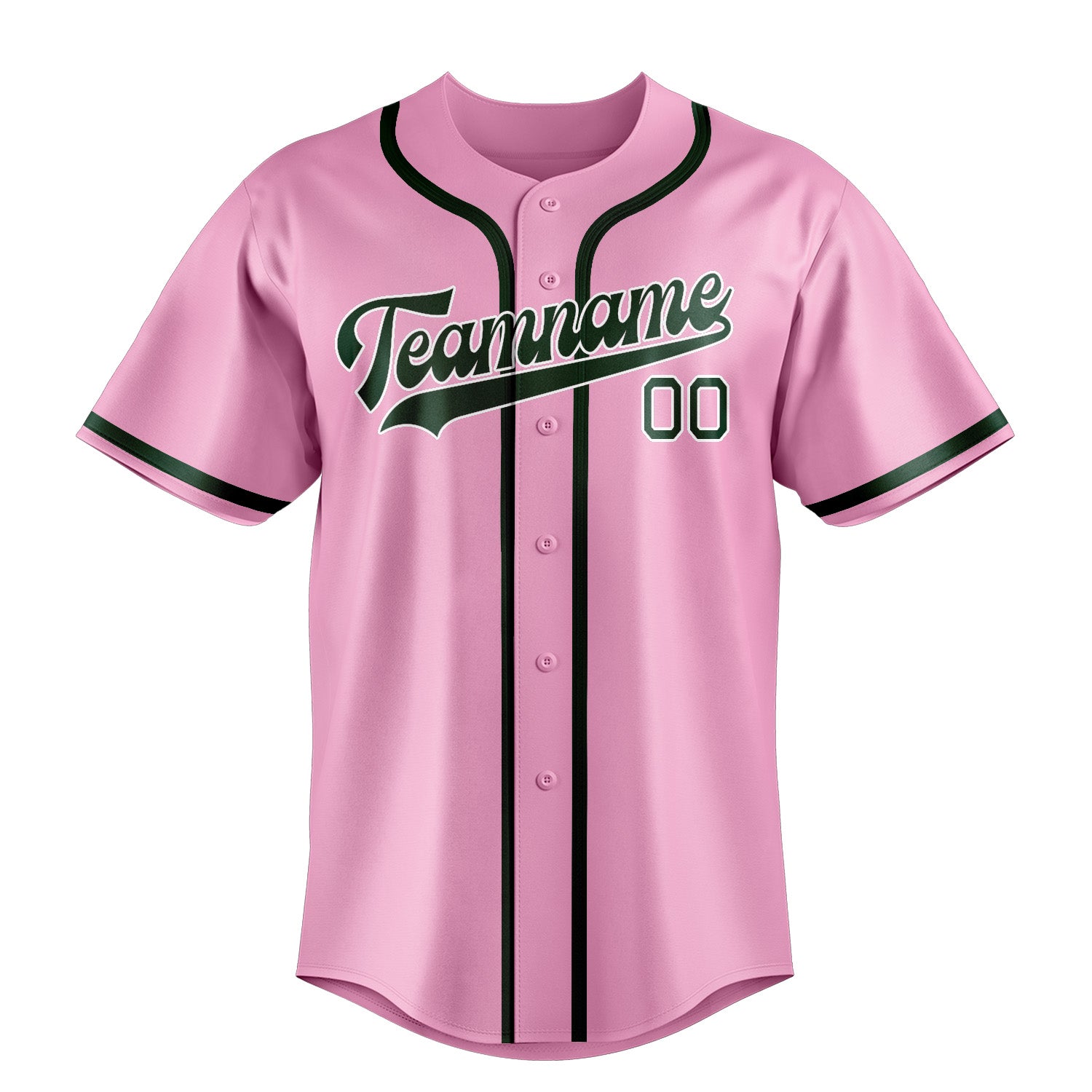 Maillot de baseball personnalisé rose clair et vert