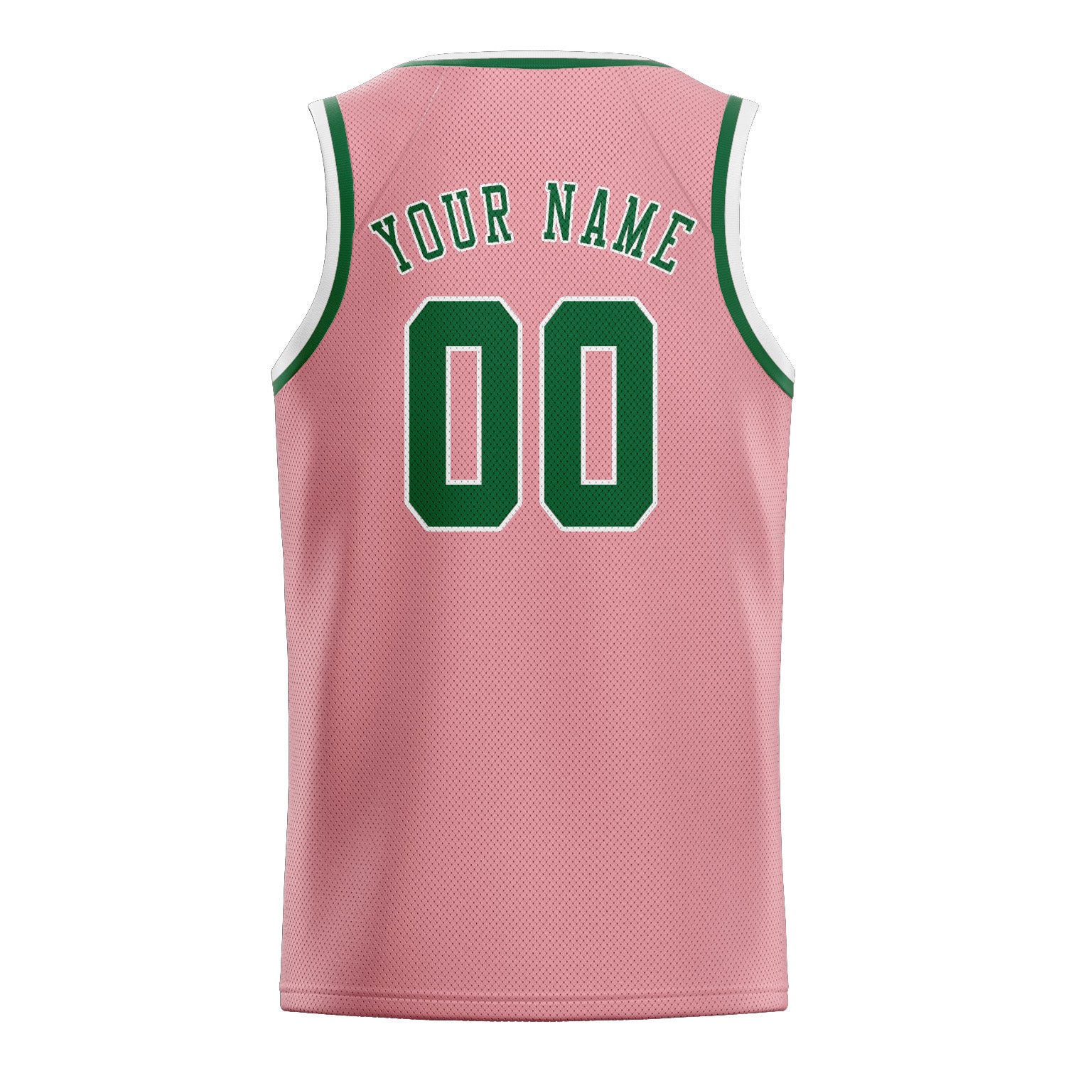 Maillot de basketball personnalisé rose clair et vert