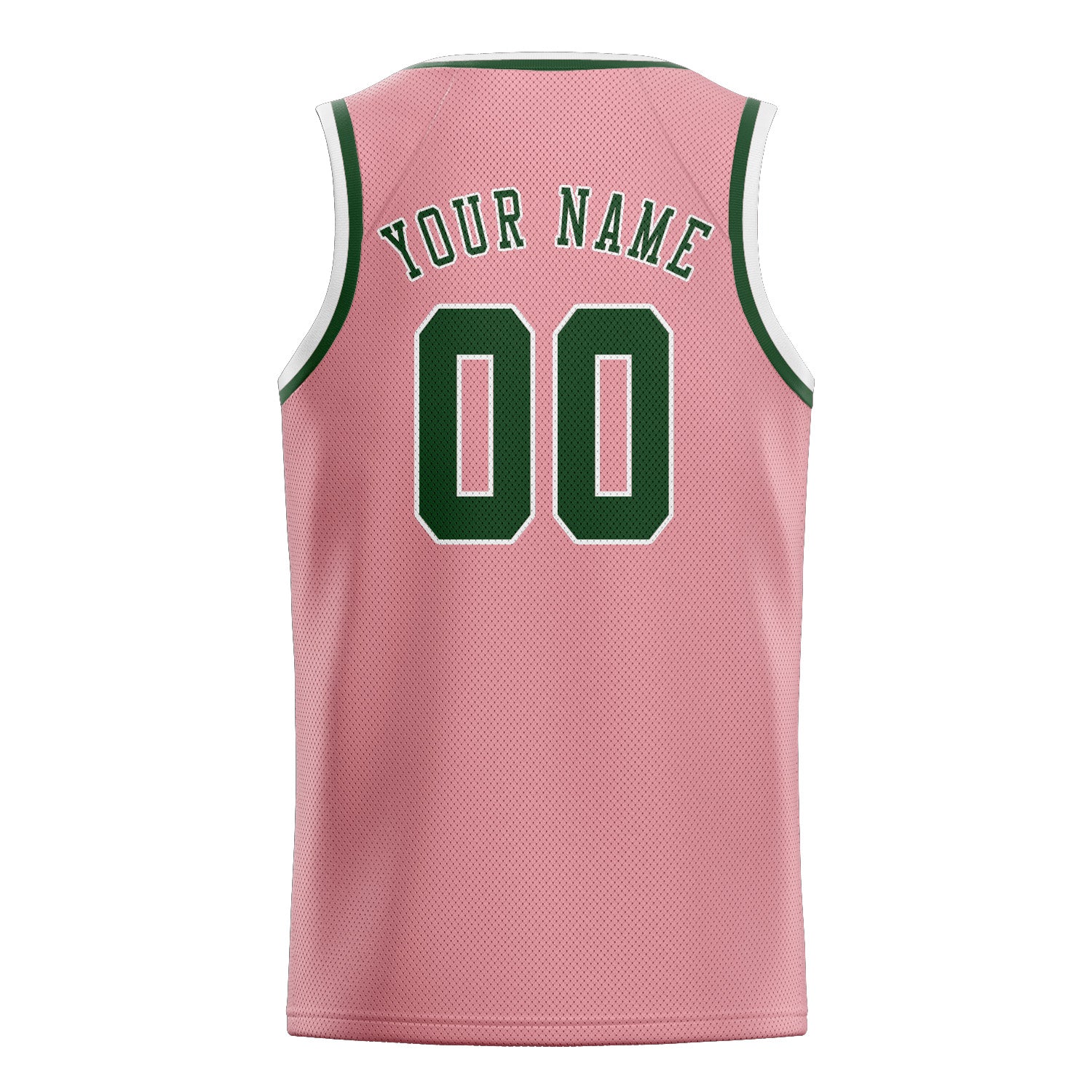 Maillot de basketball personnalisé rose clair et vert foncé