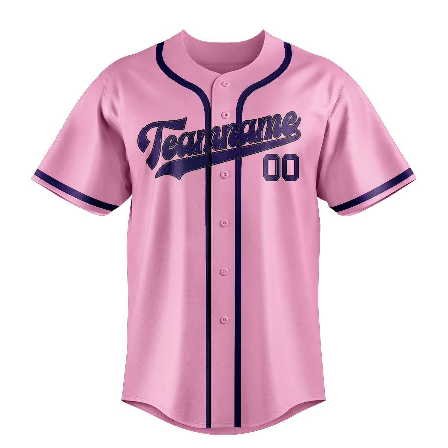 Maillot de baseball personnalisé rose clair et violet