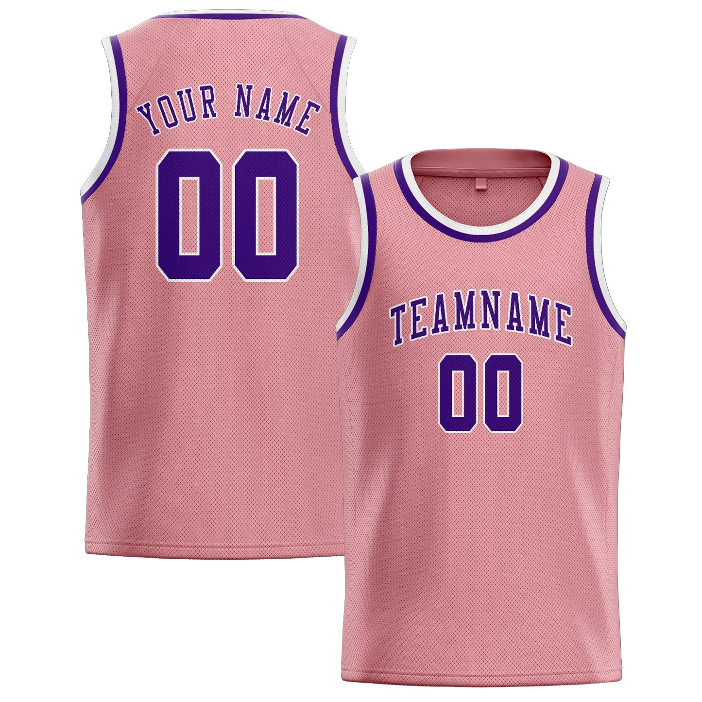 Maillot de basketball personnalisé rose clair et violet