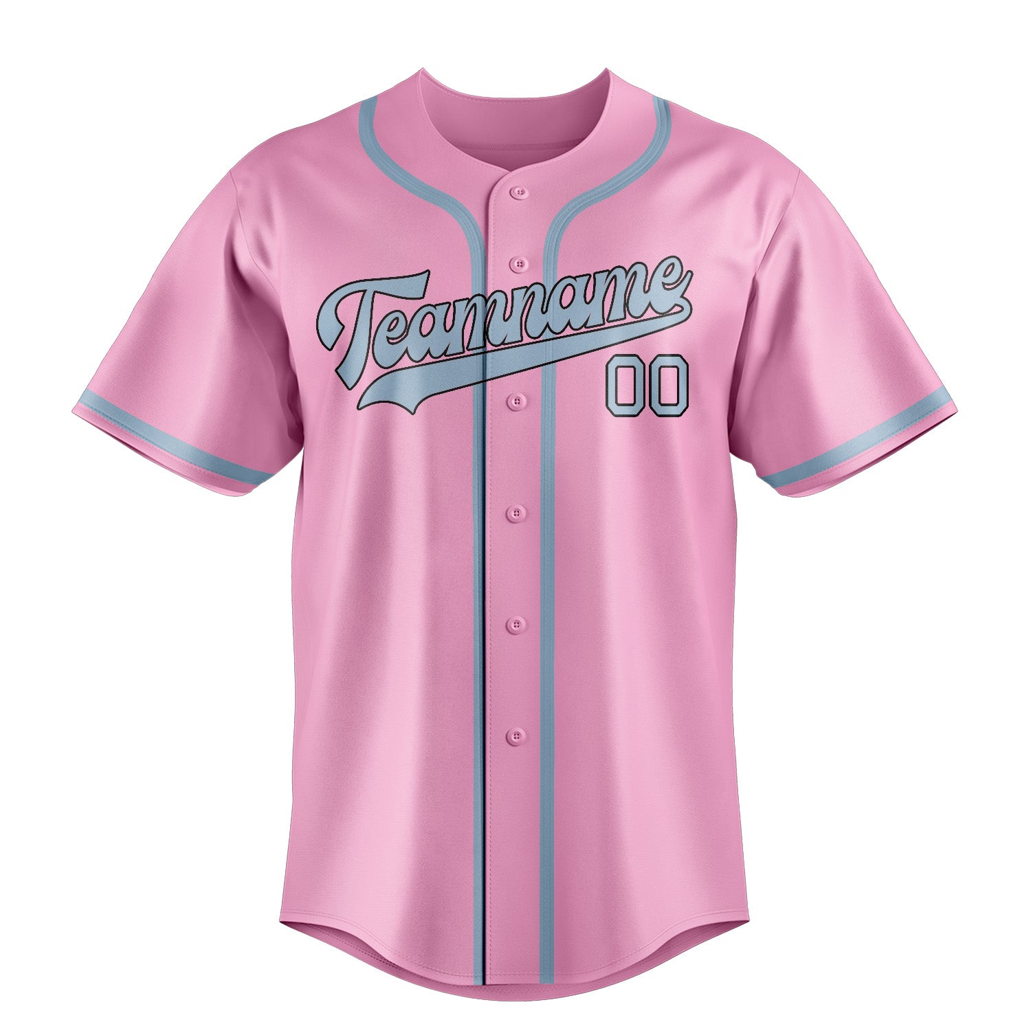 Maillot de baseball personnalisé rose clair et bleu clair