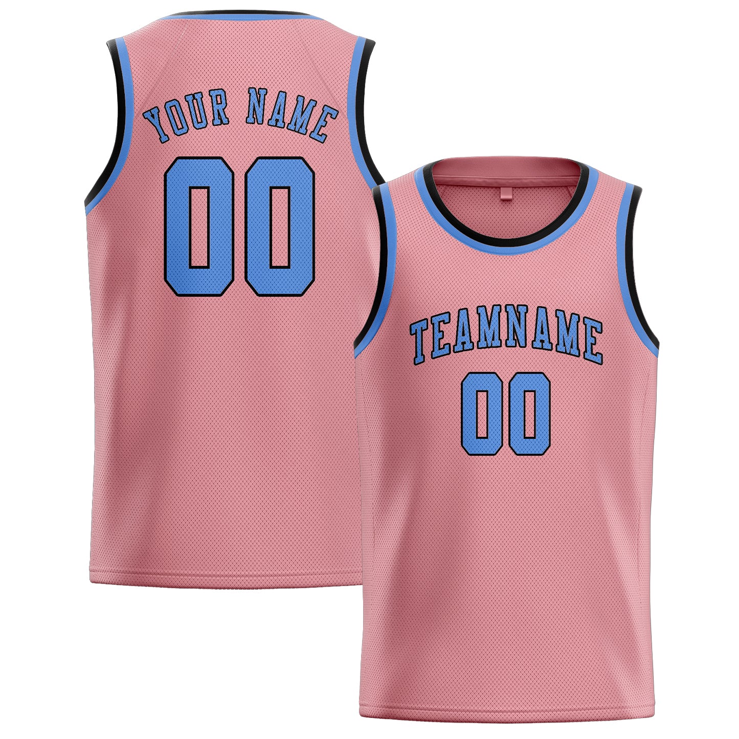 Maillot de basketball personnalisé rose clair et bleu clair