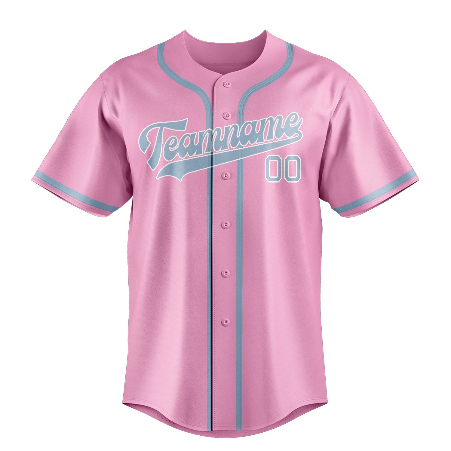 Maillot de baseball personnalisé rose clair et bleu clair