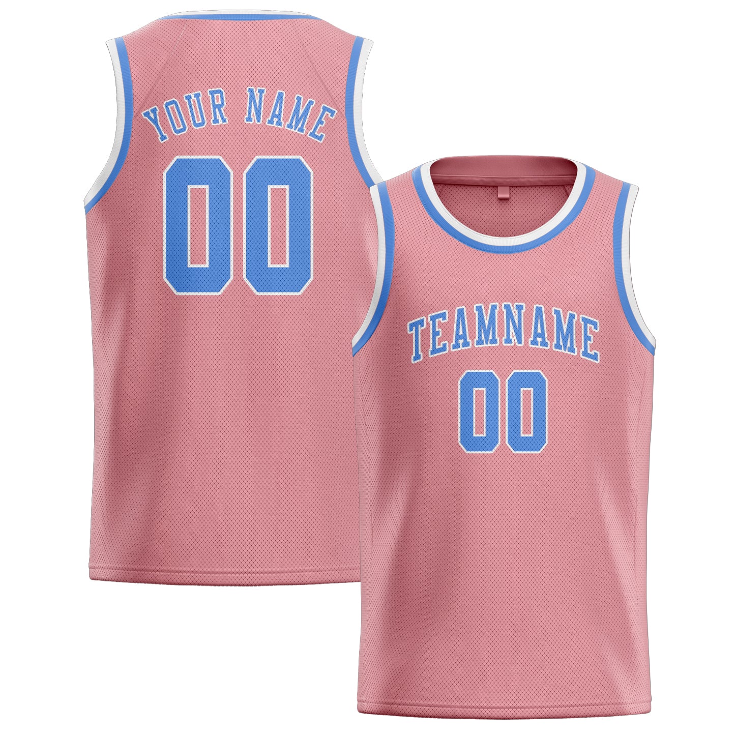 Maillot de basketball personnalisé rose clair et bleu clair