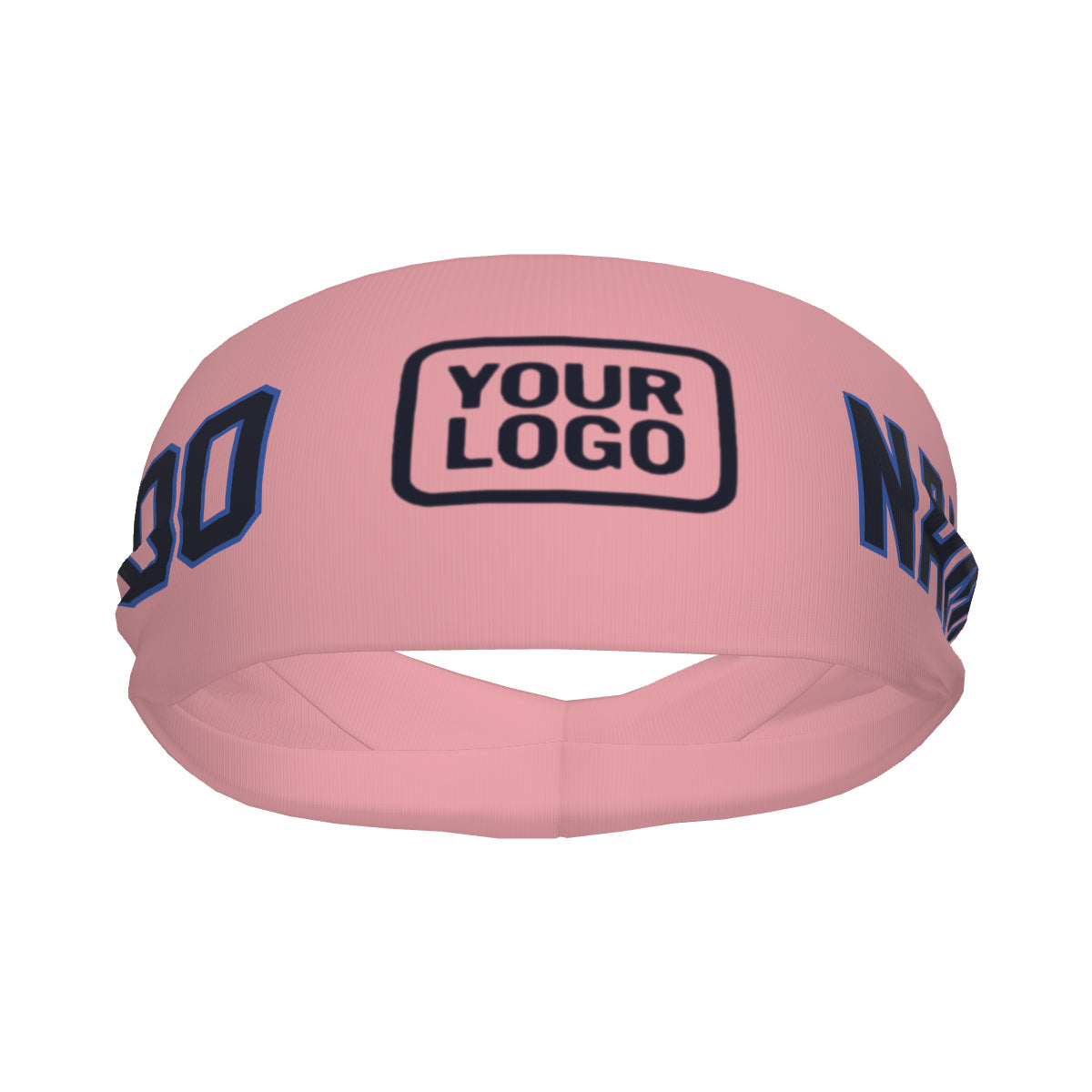 Custom Light Pink Navy Sports headband