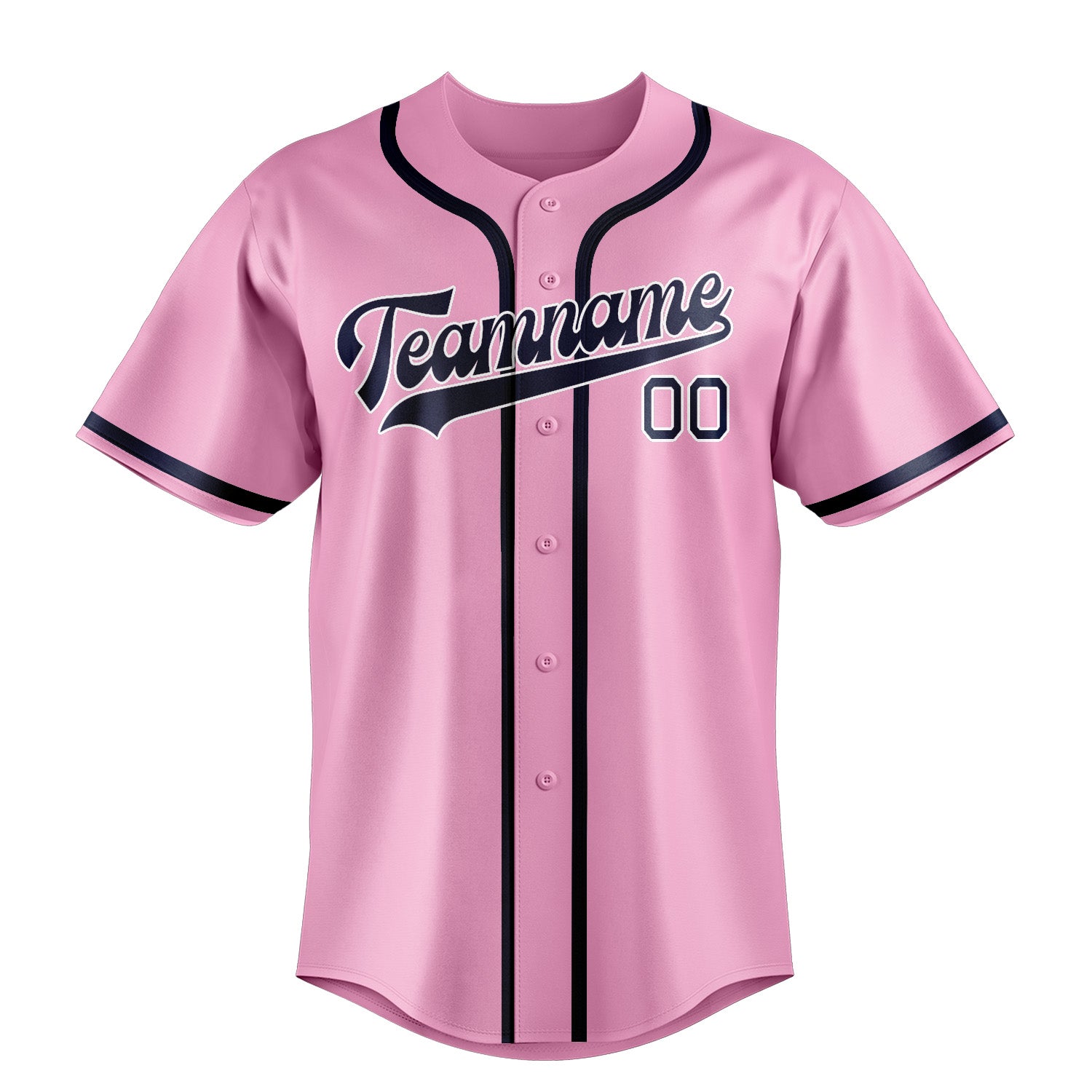 Maillot de baseball personnalisé rose clair et bleu