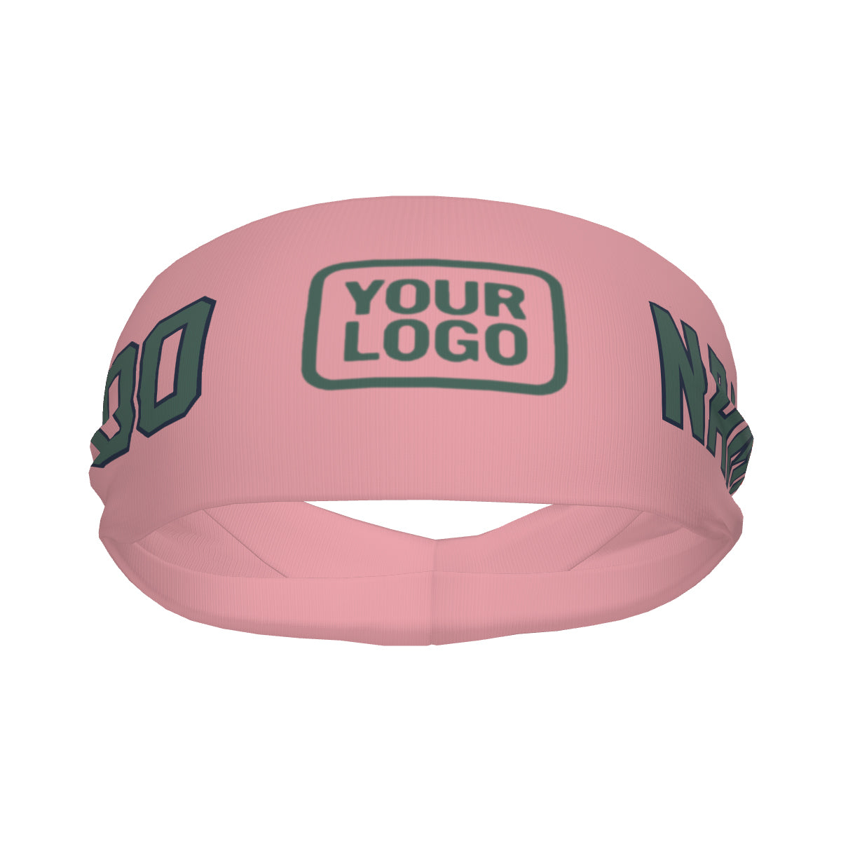 Bandeau de sport personnalisé rose clair, bleu et vert