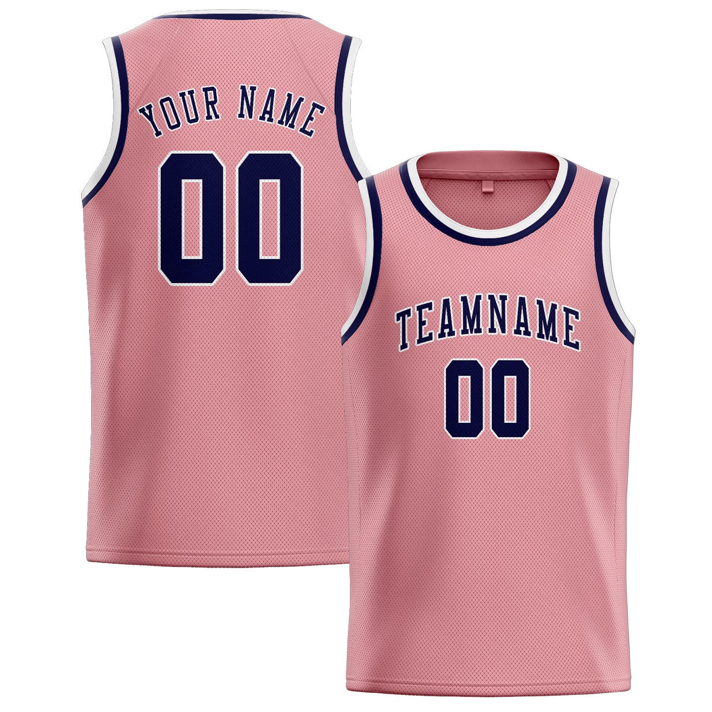 Maillot de basketball personnalisé rose clair et marine