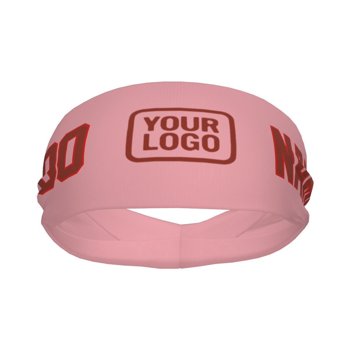 Bandeau de sport personnalisé rose clair et rouge corail