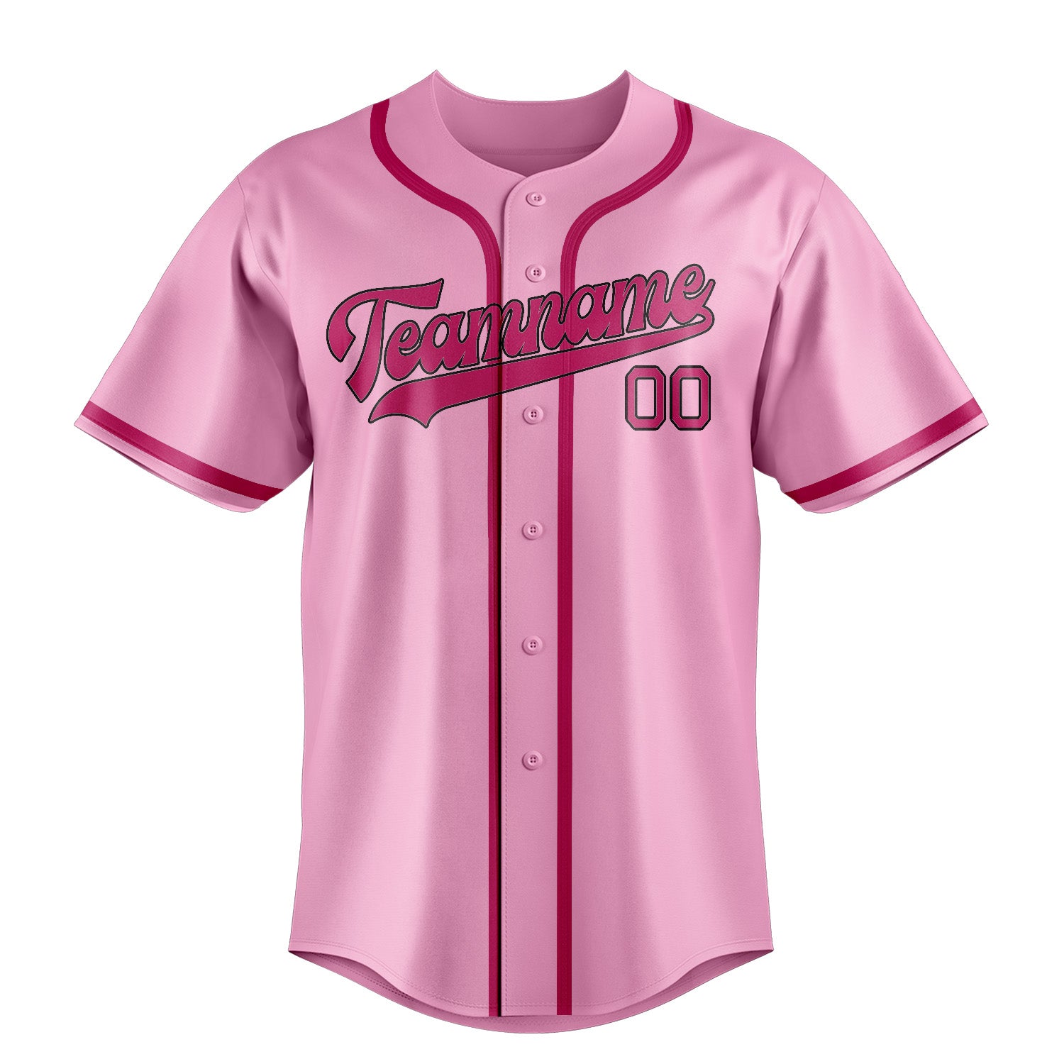 Maillot de baseball rose clair personnalisé