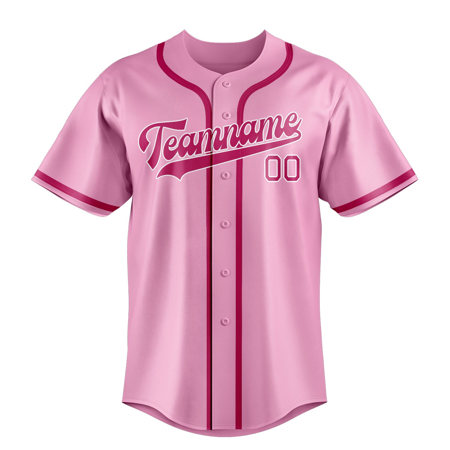 Maillot de baseball rose clair personnalisé