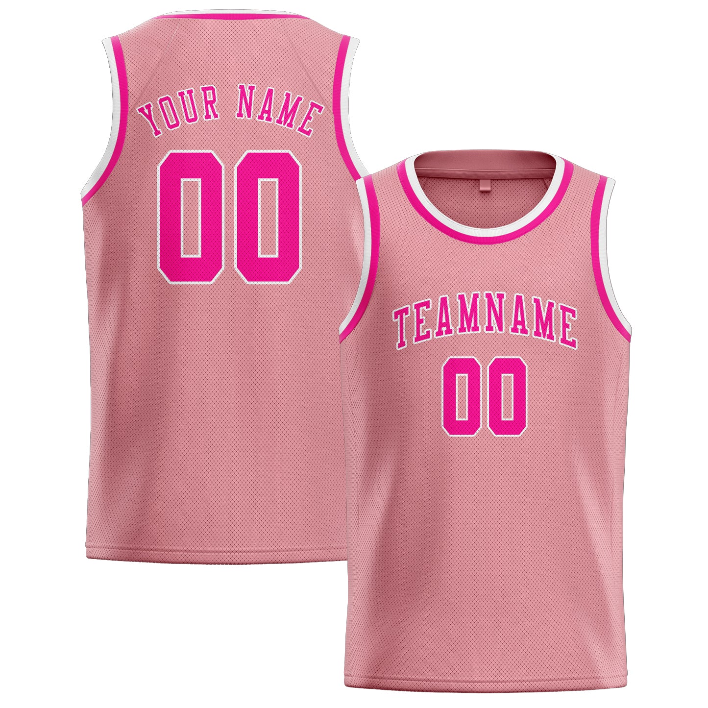 Maillot de basketball rose clair personnalisé