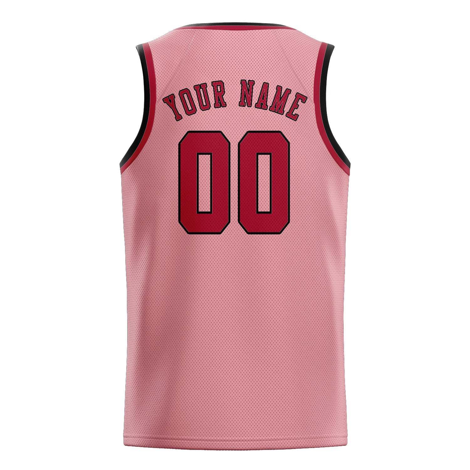 Maillot de basketball personnalisé rose clair et rouge