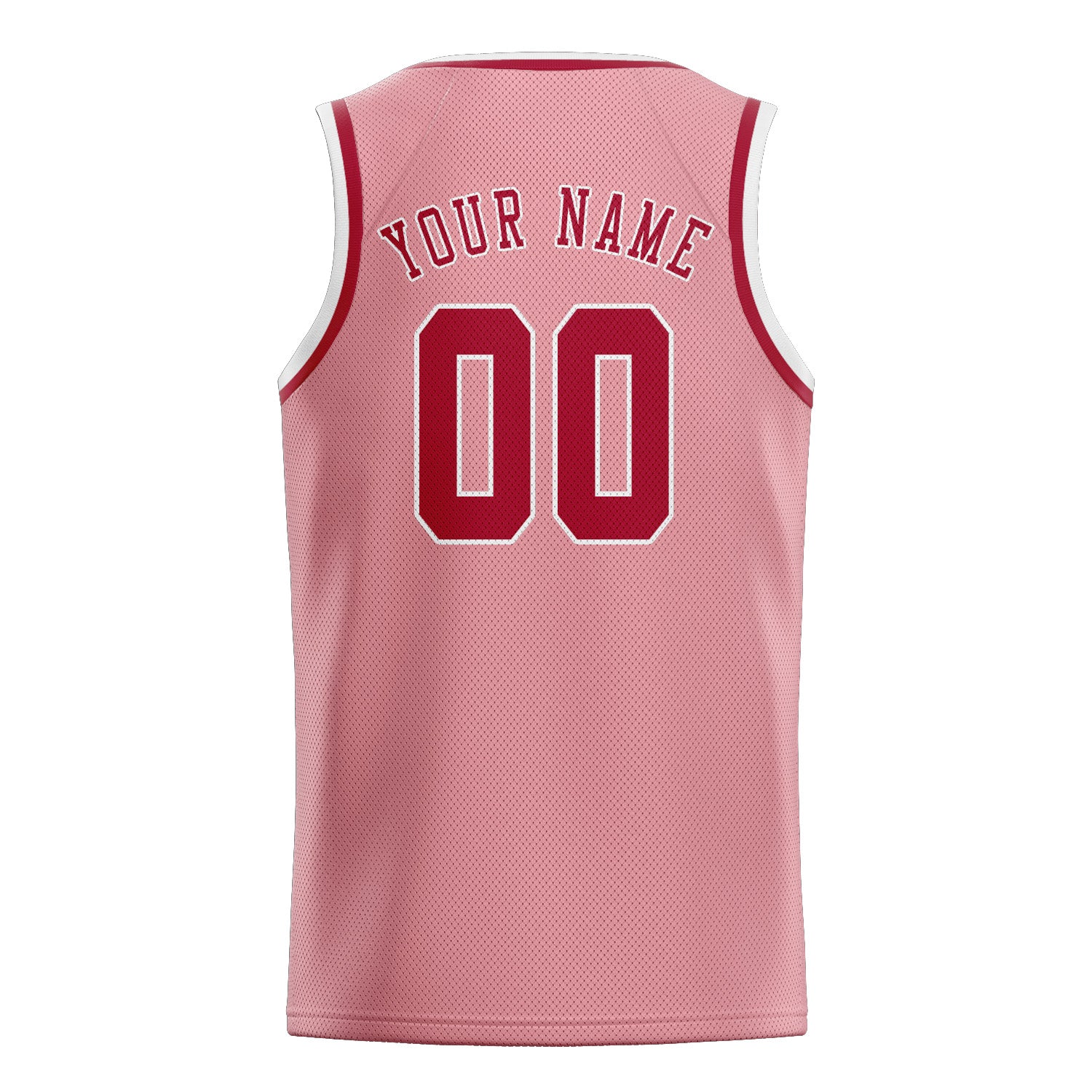 Maillot de basketball personnalisé rose clair et rouge