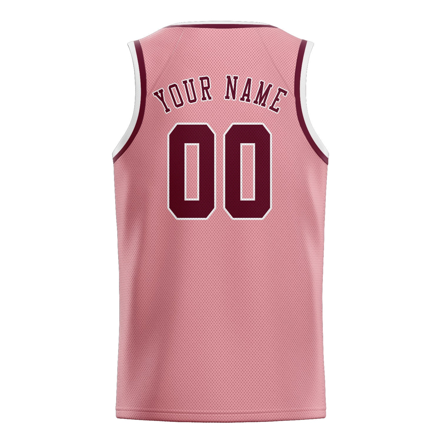 Maillot de basketball personnalisé rose clair et rouge cramoisi