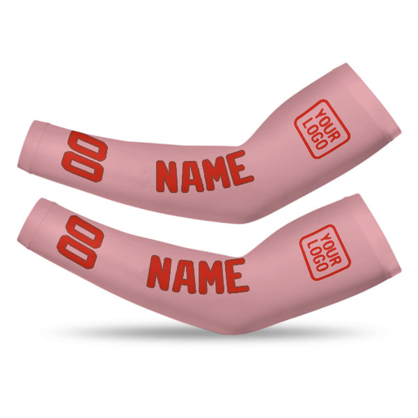 Manchon personnalisé rose clair, orange et rouge
