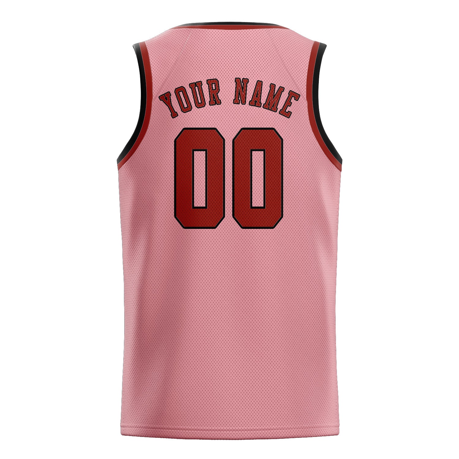 Maillot de basketball personnalisé rose clair corail rouge