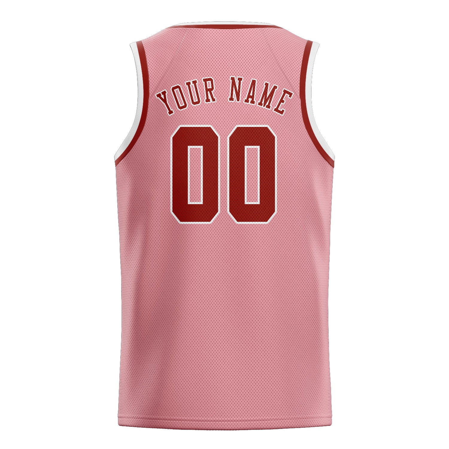Maillot de basketball personnalisé rose clair corail rouge
